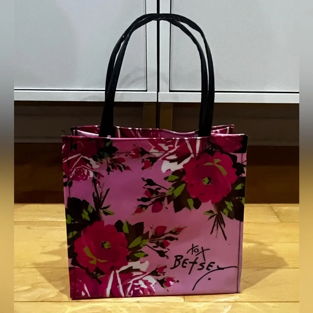Betsey Johnson Pink Floral Small Tote Bag - Picture 3 of 5